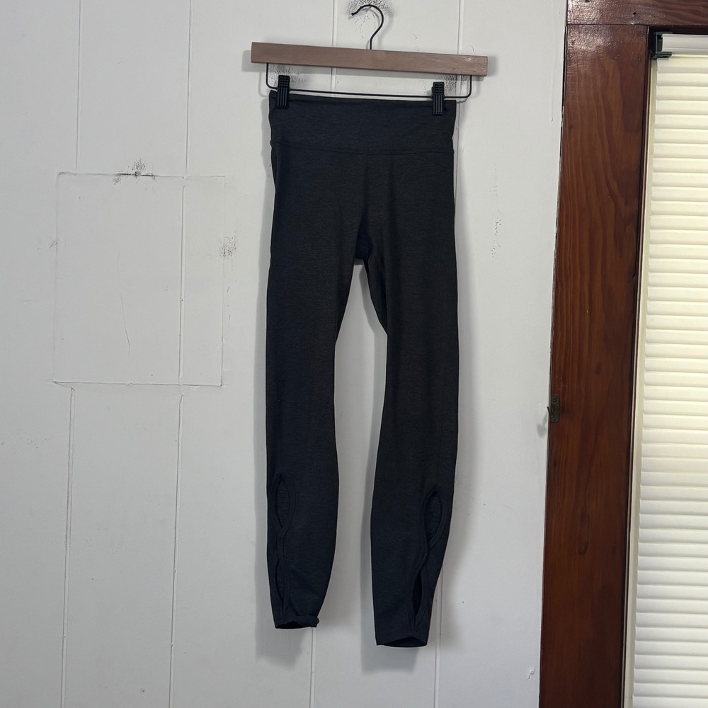 Gilly‎ Hicks Go Womens Gray Heathered Petal Hem High Waisted Leggings XS